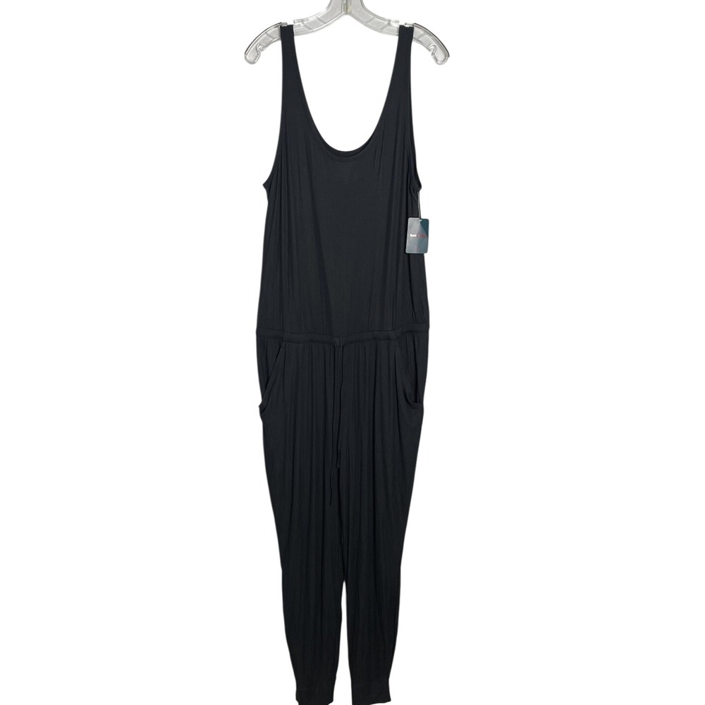 NWT Tommy John  Second Skin Black Ribbed Jumpsuit Lounge Wear  XL